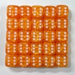 14mm Pearl Spot Dice - Pack of 25 Amber